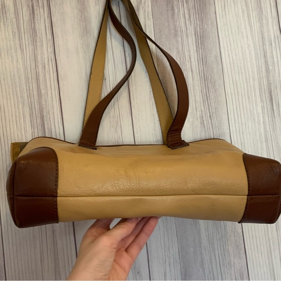 Vintage Artisan Leather Angelo Ecuadorian Handbag Purse Shoulder Bag Tan Brown - Picture 5 of 8